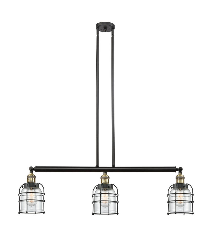 Bell Cage - 3 Light - 39 inch - Black Antique Brass - Stem Hung - Adjustable Island Light