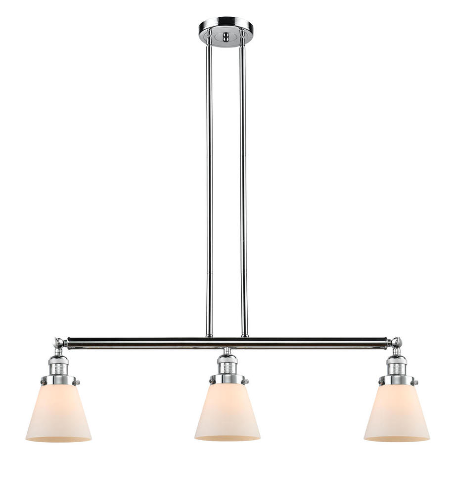 Cone - 3 Light - 39 inch - Polished Chrome - Stem Hung - Adjustable Island Light