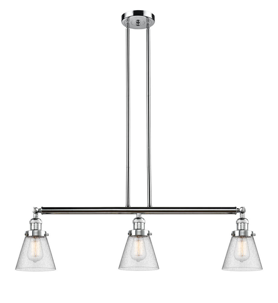 Cone - 3 Light - 39 inch - Polished Chrome - Stem Hung - Adjustable Island Light