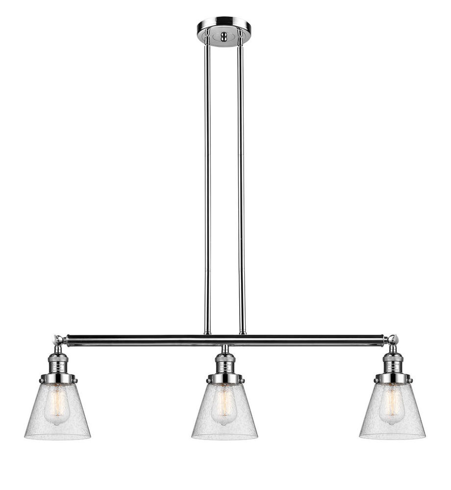 Cone - 3 Light - 39 inch - Polished Nickel - Stem Hung - Adjustable Island Light