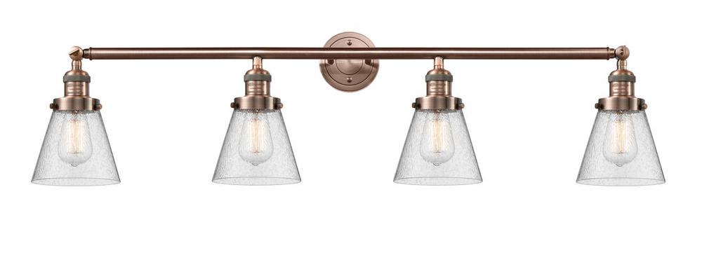 Cone - 4 Light - 42 inch - Antique Copper - Adjustable Bath Vanity Light