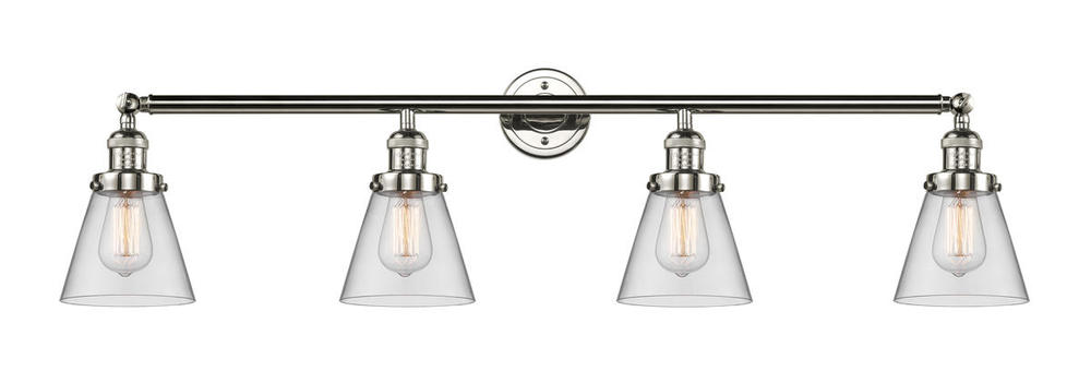 Cone - 4 Light - 42 inch - Polished Nickel - Adjustable Bath Vanity Light
