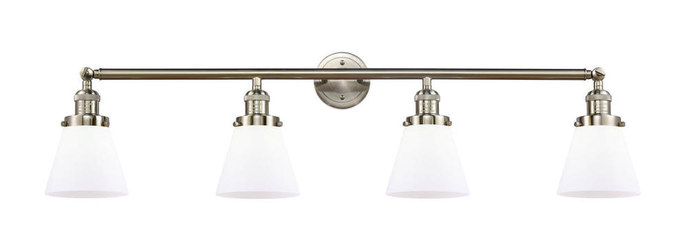 Cone - 4 Light - 42 inch - Brushed Satin Nickel - Adjustable Bath Vanity Light