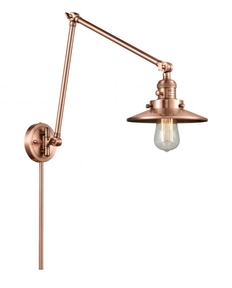 Railroad - 1 Light - 8 inch - Antique Copper -Adjustable Swing Arm