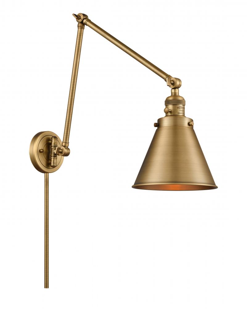Appalachian - 1 Light - 8 inch - Brushed Brass -Adjustable Swing Arm