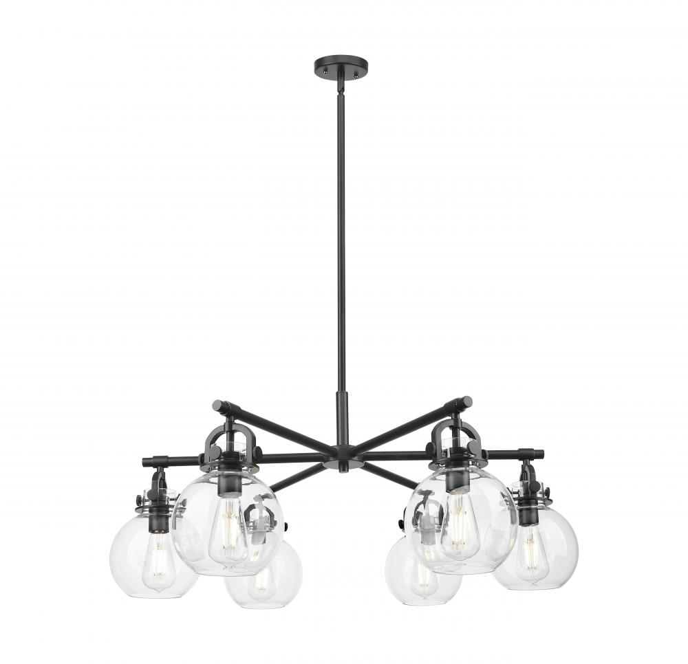 Newton Sphere - 6 Light - 26 inch - Champagne Bronze - Chandelier