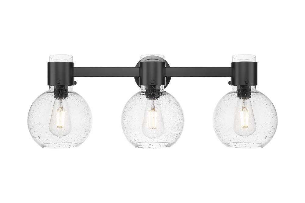 Lawton Sphere - 3 Light - 27 inch - Matte Black - Bath Vanity Light