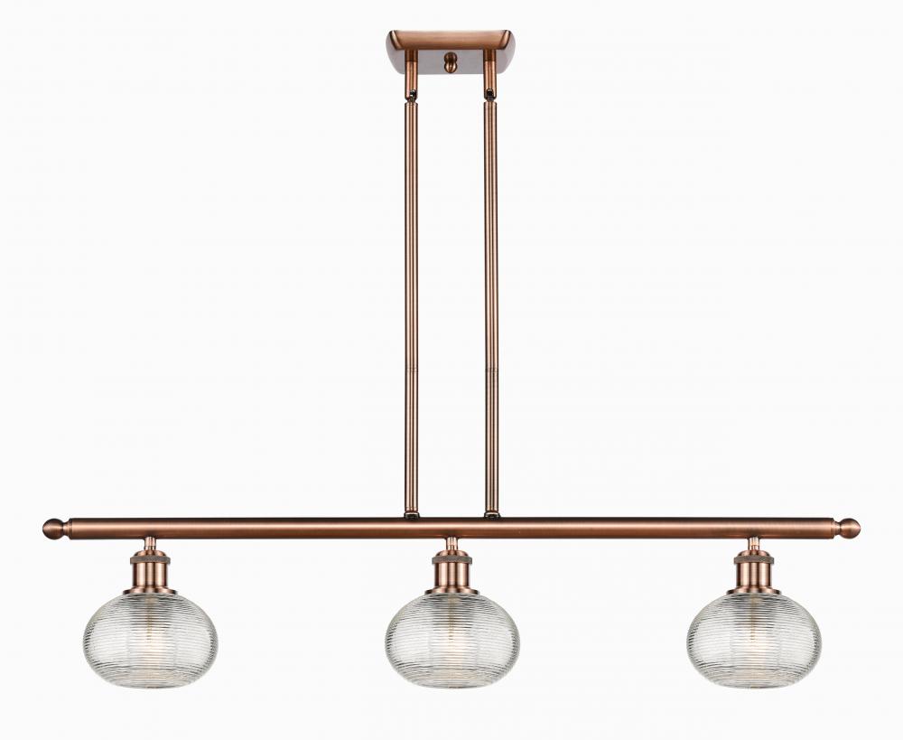 Ithaca - 3 Light - 36 inch - Antique Copper - Cord hung - Island Light