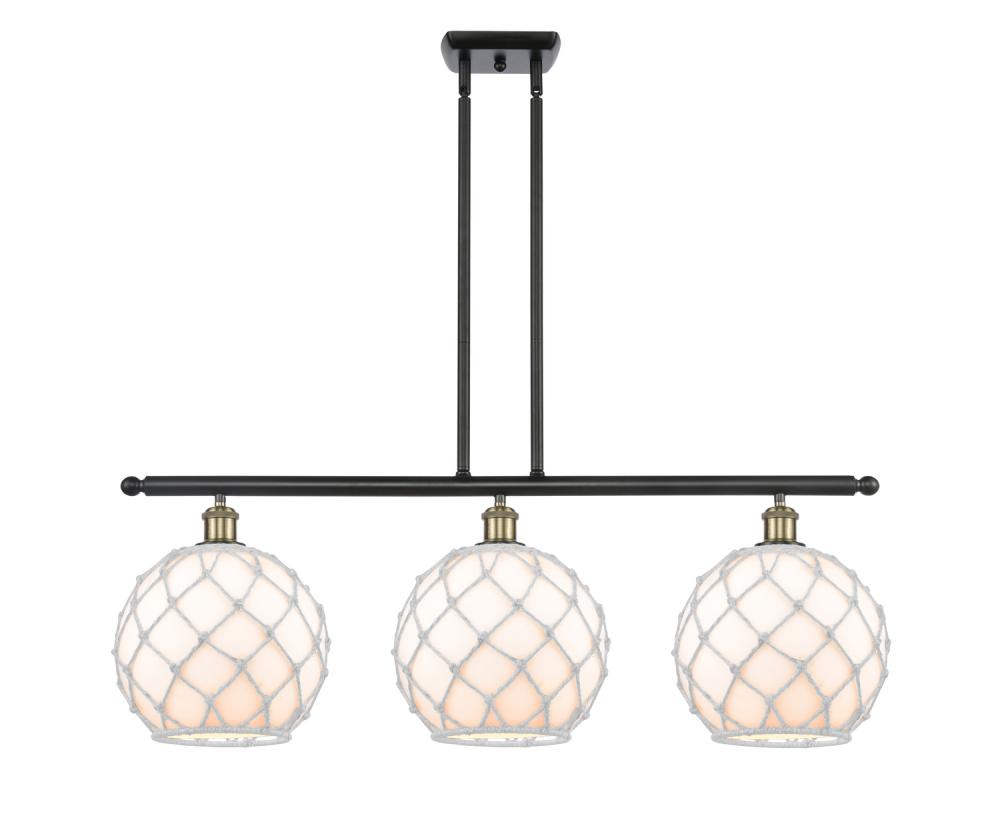 Farmhouse Rope - 3 Light - 37 inch - Black Antique Brass - Cord hung - Island Light