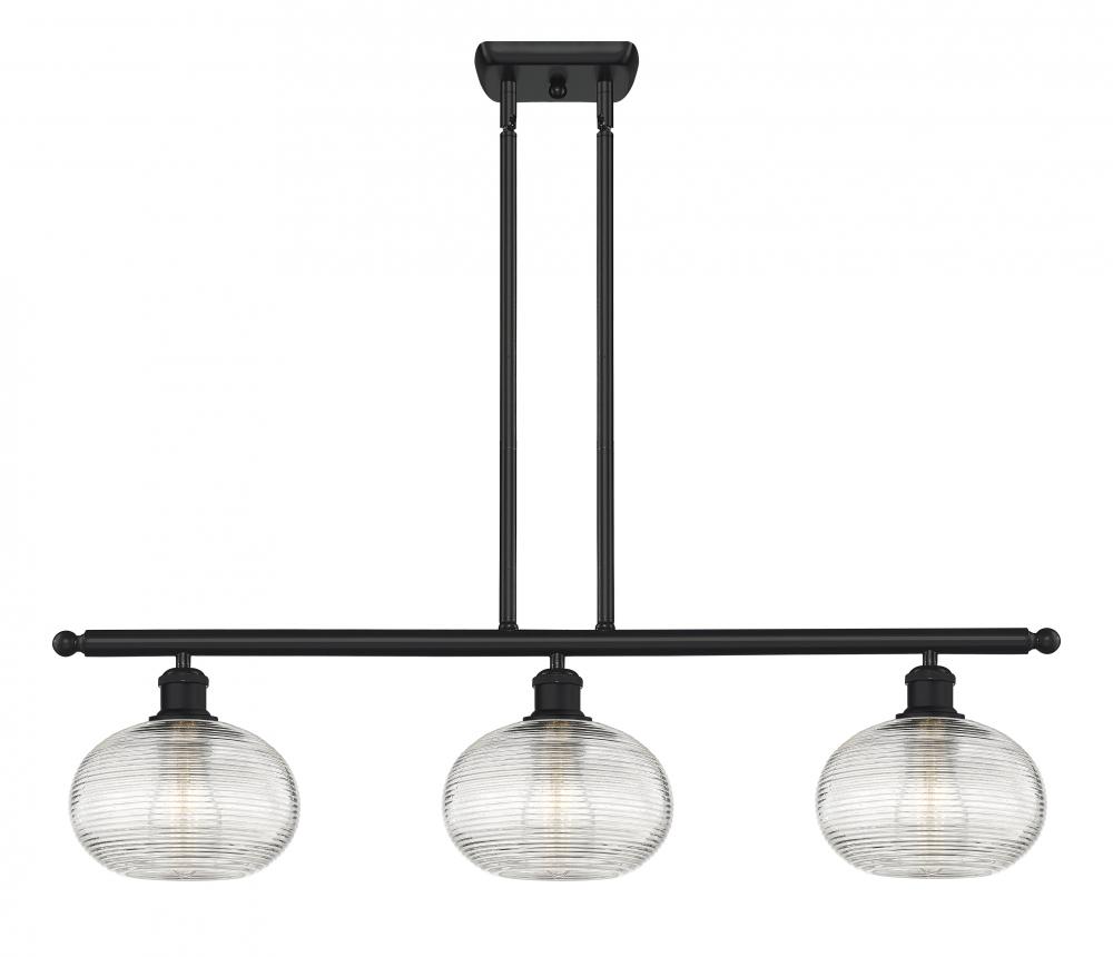 Ithaca - 3 Light - 36 inch - Matte Black - Cord hung - Island Light