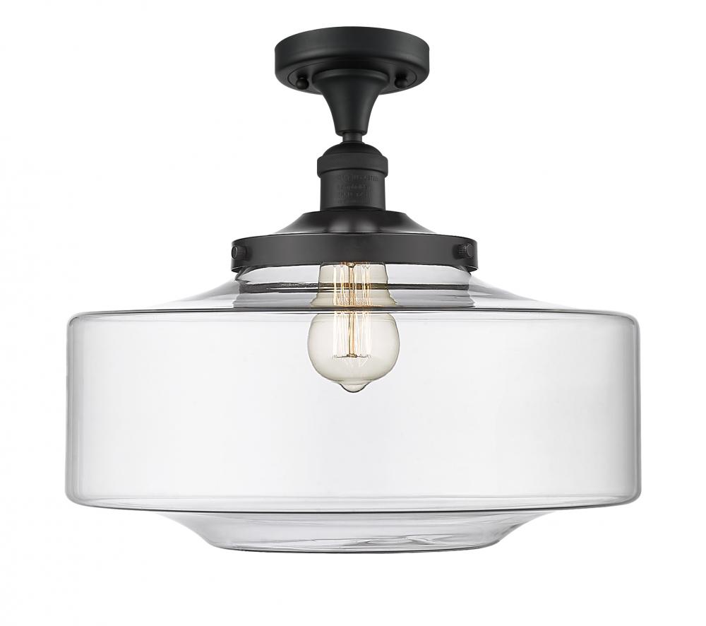 Bridgeton - 1 Light - 16 inch - Matte Black - Semi-Flush Mount