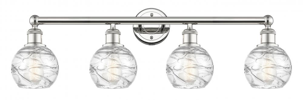 Athens Deco Swirl - 4 Light - 33 inch - Polished Nickel - Bath Vanity Light