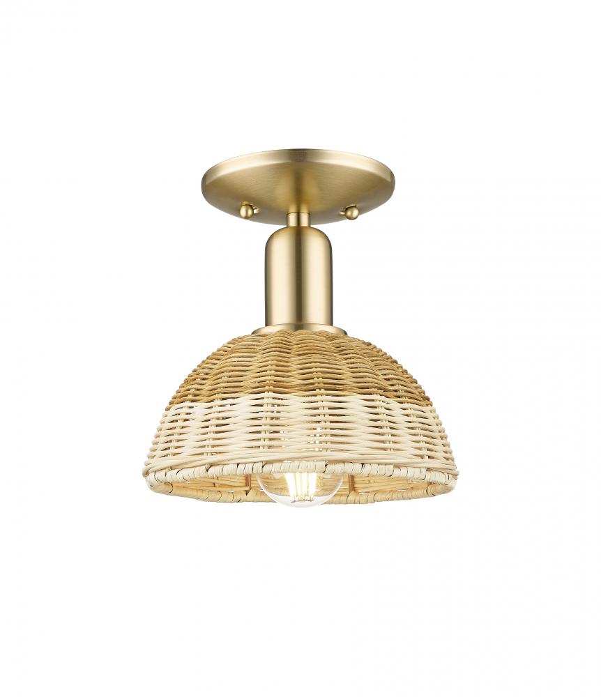 Natural Ballston Dome - 1 Light - 6 inch - Champagne Bronze - Semi-Flush Mount