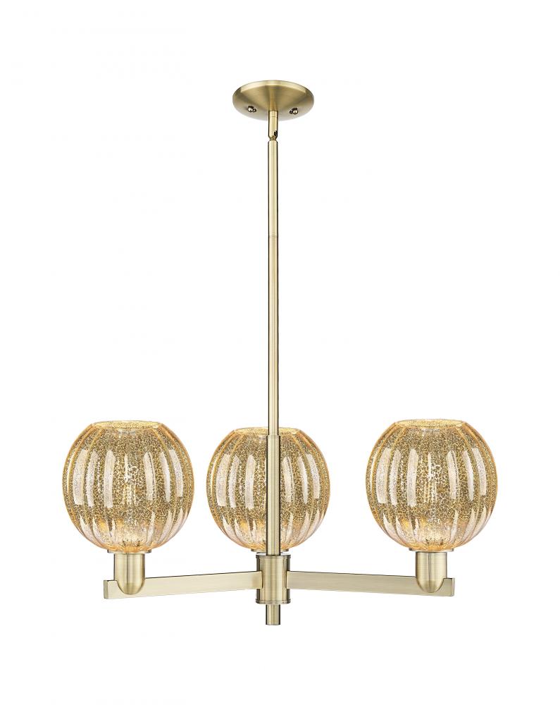 Preston Globe - 3 Light - 18 inch - Antique Brass - Flush Mount
