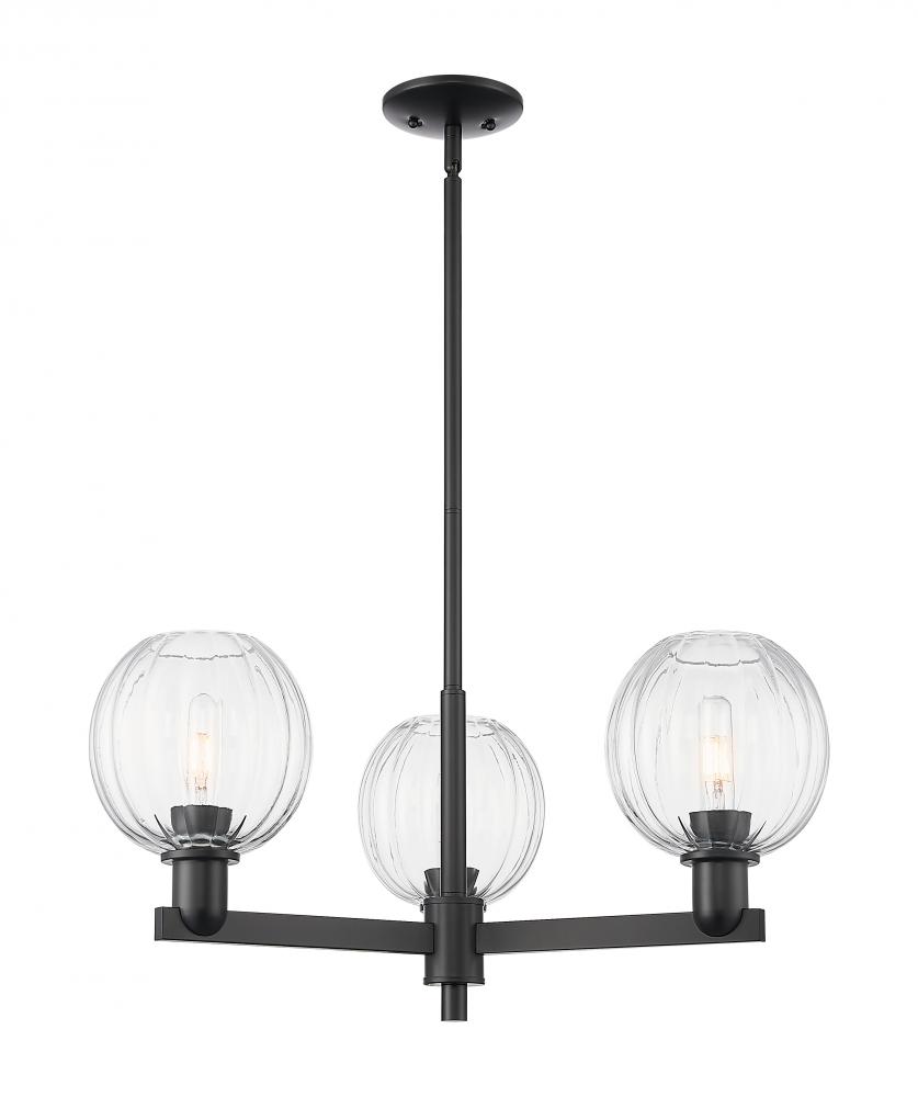 Preston Globe - 3 Light - 18 inch - Matte Black - Flush Mount