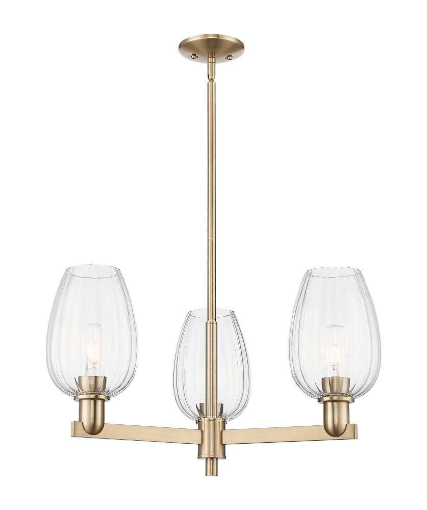 Preston Flute - 3 Light - 18 inch - Champagne Bronze - Flush Mount