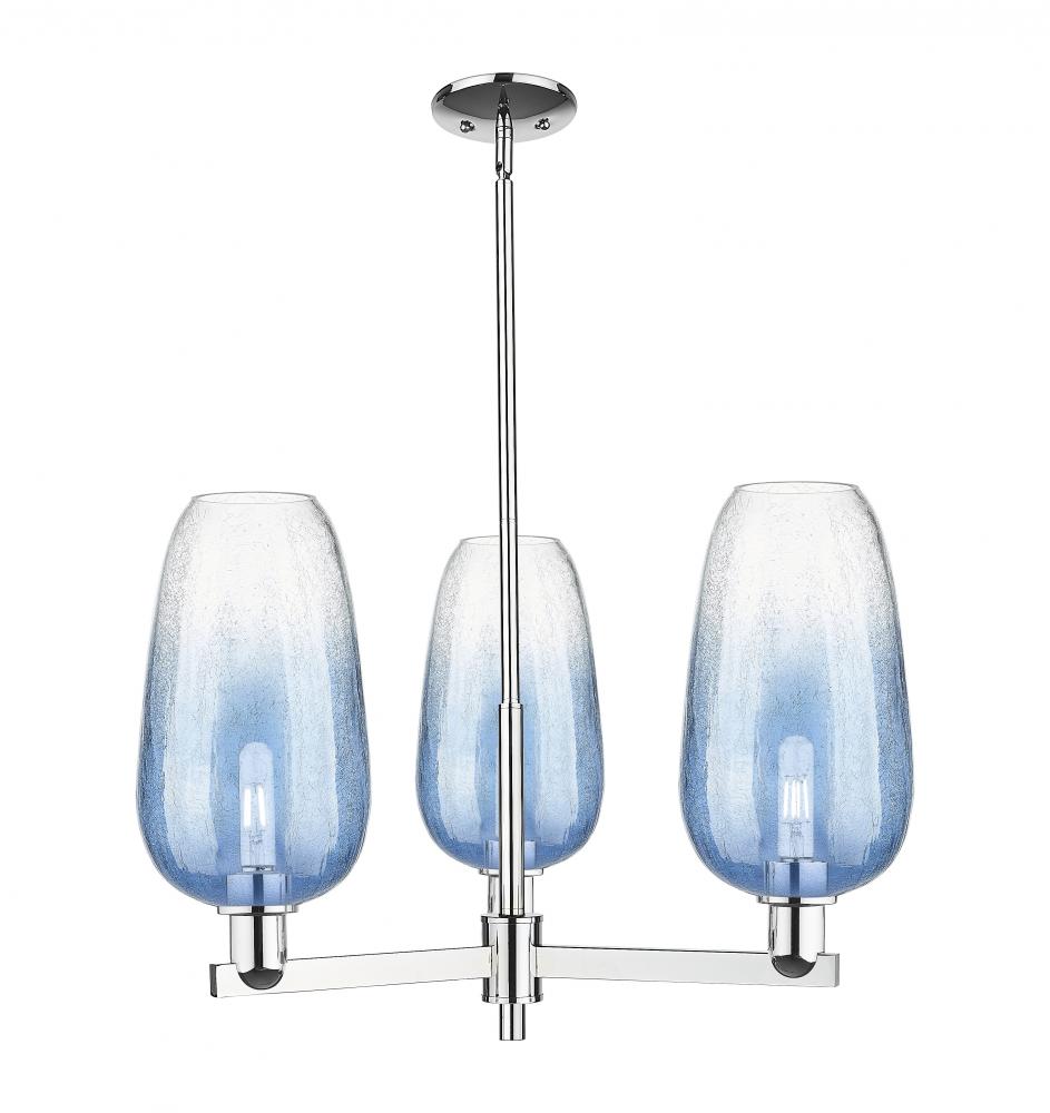 Brookhaven Flute - 3 Light - 18 inch - Polished Chrome - Flush Mount