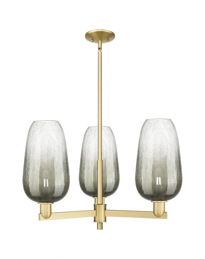 Brookhaven Flute - 3 Light - 18 inch - Satin Gold - Flush Mount