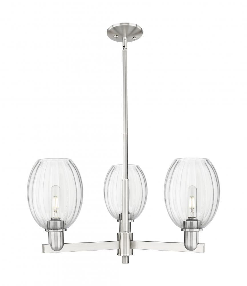 Preston Bulb - 3 Light - 18 inch - Satin Nickel - Flush Mount