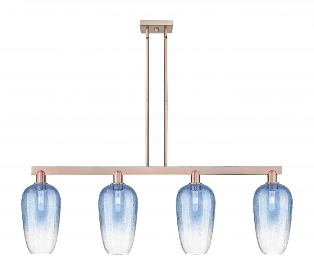 Brookhaven Flute - 4 Light - 48 inch - Antique Copper - Cord hung - Island Light