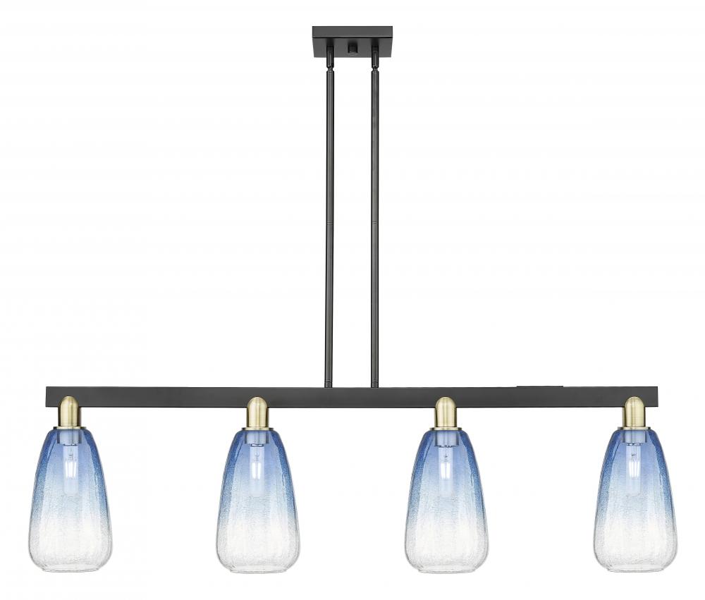 Brookhaven Almond - 4 Light - 48 inch - Black Antique Brass - Cord hung - Island Light