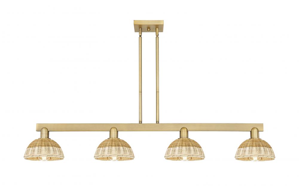 Natural Ballston Dome - 4 Light - 48 inch - Brushed Brass - Cord hung - Island Light
