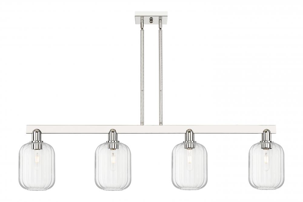 Preston Cylinder - 4 Light - 48 inch - Polished Nickel - Cord hung - Island Light