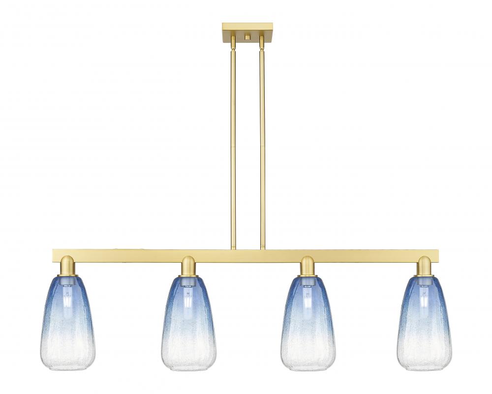 Brookhaven Almond - 4 Light - 48 inch - Satin Gold - Cord hung - Island Light