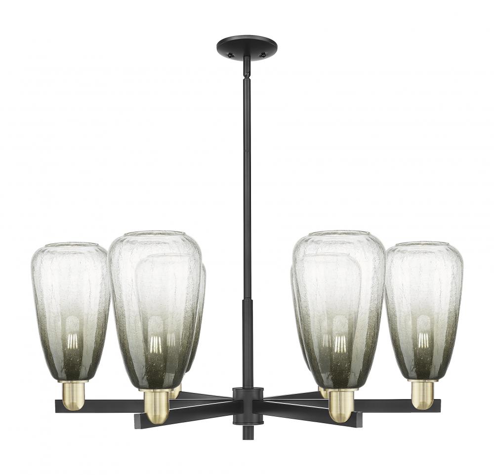 Brookhaven Almond - 6 Light - 24 inch - Black Antique Brass - Chandelier