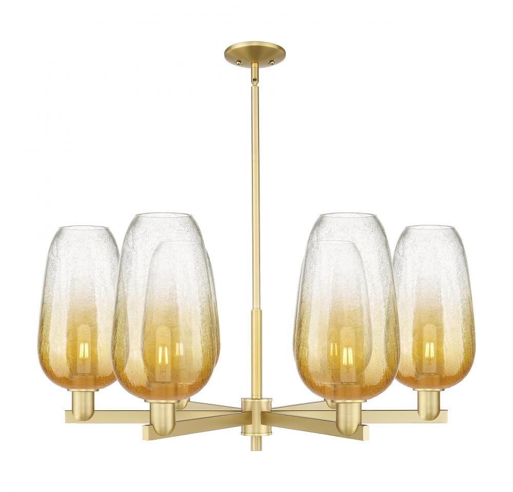 Brookhaven Flute - 6 Light - 24 inch - Satin Gold - Chandelier