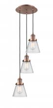 Innovations Lighting 113F-3P-AC-G64 - Cone - 3 Light - 13 inch - Antique Copper - Cord hung - Multi Pendant