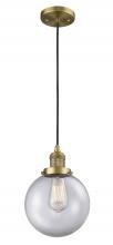 Innovations Lighting 201C-BB-G202-8-LED - Beacon - 1 Light - 8 inch - Brushed Brass - Cord hung - Mini Pendant