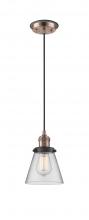 Innovations Lighting 201CBP-ACBK-G62 - Cone - 1 Light - 6 inch - Antique Copper - Cord hung - Mini Pendant