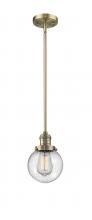 Innovations Lighting 201S-BB-G204-6-LED - Beacon - 1 Light - 6 inch - Brushed Brass - Stem Hung - Mini Pendant