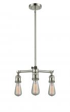 Innovations Lighting 207-PN - Bare Bulb - 3 Light - 15 inch - Polished Nickel - Stem Hung - Chandelier