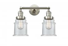 Innovations Lighting 208-SN-G182 - Canton - 2 Light - 17 inch - Brushed Satin Nickel - Adjustable Bath Vanity Light