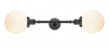 Innovations Lighting 208L-BK-G201-8 - Beacon - 2 Light - 8 inch - Matte Black - Adjustable Bath Vanity Light