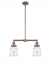 Innovations Lighting 209-AC-G182 - Canton - 2 Light - 21 inch - Antique Copper - Stem Hung - Adjustable Island Light