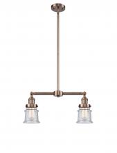 Innovations Lighting 209-AC-G184S - Canton - 2 Light - 21 inch - Antique Copper - Stem Hung - Adjustable Island Light