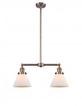 Innovations Lighting 209-AC-G41-LED - Cone - 2 Light - 21 inch - Antique Copper - Stem Hung - Adjustable Island Light