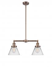 Innovations Lighting 209-AC-G42 - Cone - 2 Light - 21 inch - Antique Copper - Stem Hung - Adjustable Island Light
