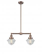 Innovations Lighting 209-AC-G532 - Oxford - 2 Light - 24 inch - Antique Copper - Stem Hung - Adjustable Island Light