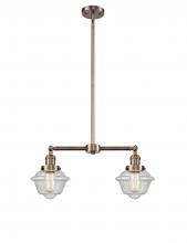 Innovations Lighting 209-AC-G534 - Oxford - 2 Light - 24 inch - Antique Copper - Stem Hung - Adjustable Island Light