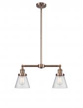 Innovations Lighting 209-AC-G64 - Cone - 2 Light - 21 inch - Antique Copper - Stem Hung - Adjustable Island Light