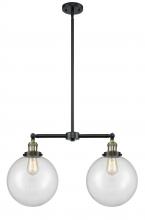 Innovations Lighting 209-BAB-G202-10 - Beacon - 2 Light - 25 inch - Black Antique Brass - Stem Hung - Adjustable Island Light
