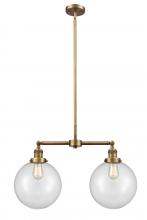 Innovations Lighting 209-BB-G202-10 - Beacon - 2 Light - 25 inch - Brushed Brass - Stem Hung - Adjustable Island Light