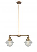 Innovations Lighting 209-BB-G534 - Oxford - 2 Light - 24 inch - Brushed Brass - Stem Hung - Adjustable Island Light