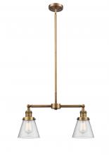 Innovations Lighting 209-BB-G64 - Cone - 2 Light - 21 inch - Brushed Brass - Stem Hung - Adjustable Island Light