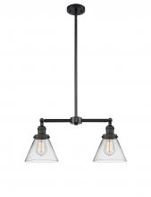 Innovations Lighting 209-BK-G42 - Cone - 2 Light - 21 inch - Matte Black - Stem Hung - Adjustable Island Light