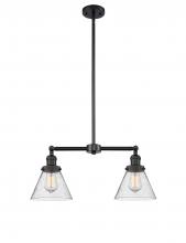Innovations Lighting 209-BK-G44 - Cone - 2 Light - 21 inch - Matte Black - Stem Hung - Adjustable Island Light